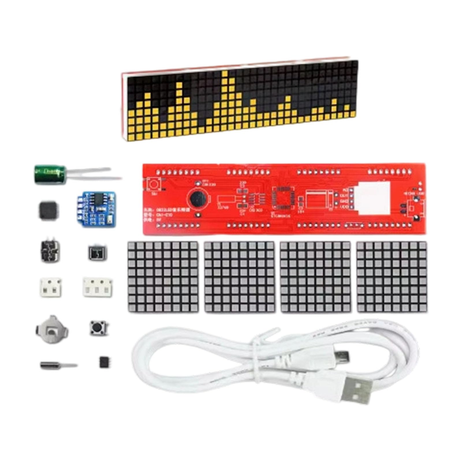 Nucelit Multifunctional Music Visualizer Clock: Rhythm Sync Lights, Dot Matrixes Display & Welding Training Module Rhythm Syncs Led Light