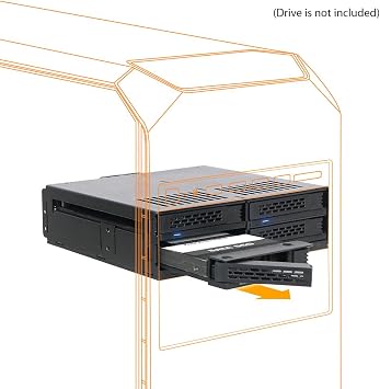 ICY DOCK ExpressCage MB324SP-1B 4 Bay 2.5 SATA/SAS HDD SSD Hot-Swap Mobile Rack Enclosure with Tool-Less SSD Mounting Tray for 5.25 Drive Bay (4 x SATA 7pin)