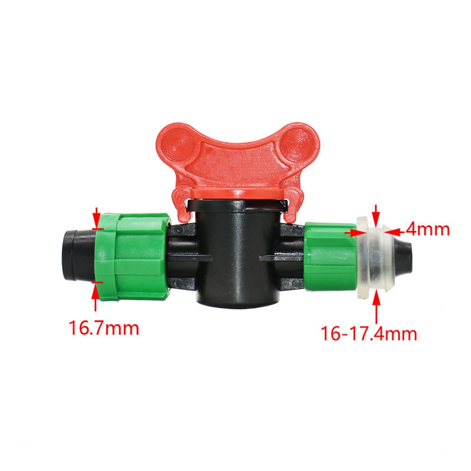 Raccordi per irrigazione a goccia 20 pezzi di connettore for rubinetto da giardino for nastro di irrigazione a goccia da 16 mm, valvola dell'acqua da 1/2 pollice maschio a valvola for nastro di irriga