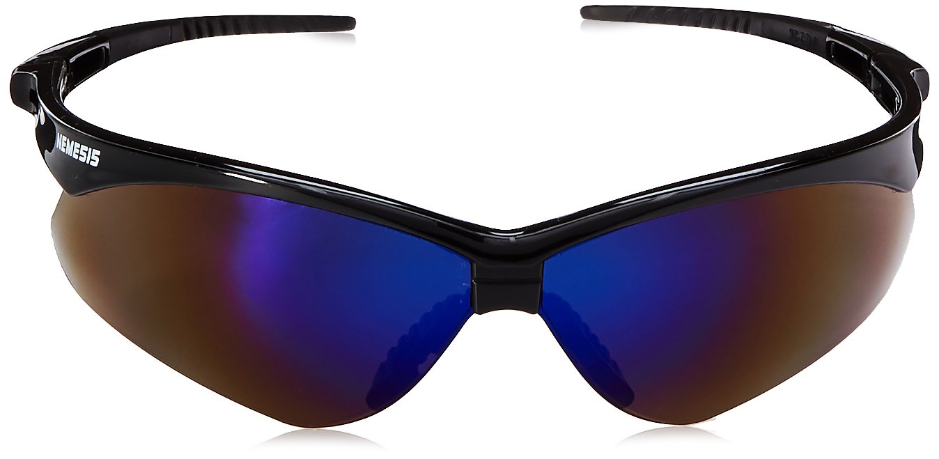 Jackson Safety 3000358 Nemesis Safety Glasses Black Frame / Blue Mirror Lens (Pack of 12)