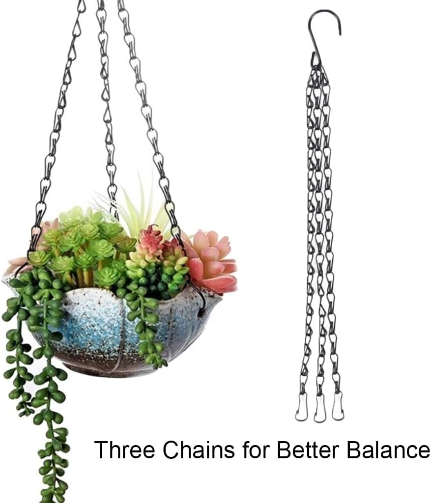 Plant Hangers 20 Inch Hanging Planters Black Chain for Hanging Perfect for Outdoor Decor Hanging Bird Bath Flower Pot, Pack of 4