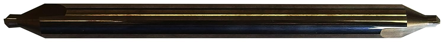 31679 Micro Grain Solid Carbide 60 Degrees Plain Type Long Series Combined Drill Bit and Countersink, Uncoated (Bright) Finish, Round Shank, Spiral Flute, 120 Degrees Point, #5 Size, 5" Length (Pack of 1)