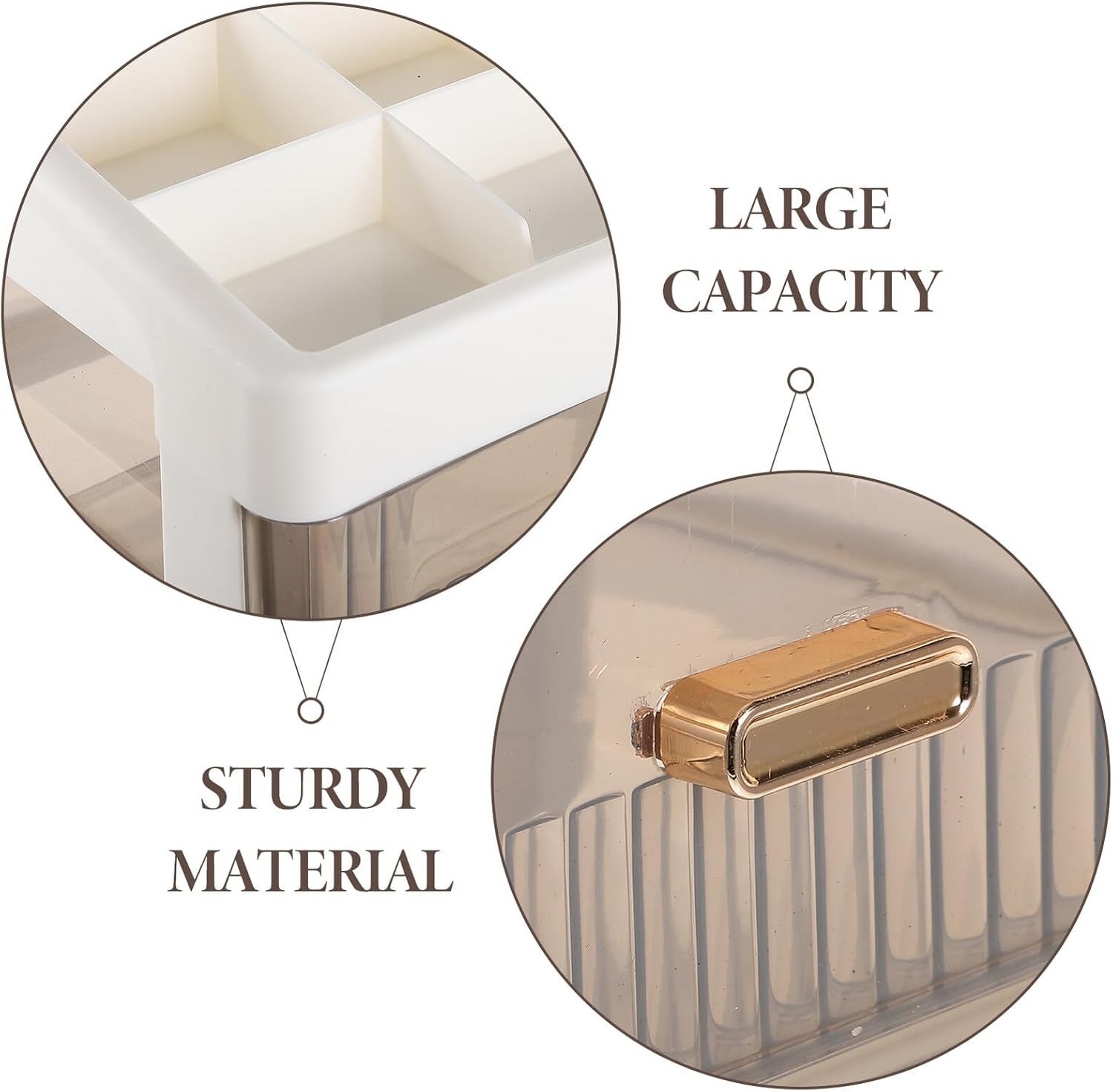 Type Desktop Storage Box with Transparent Multi-drawer Design White Frame and Black Drawers Practical Organizer for Office Bathroom and Bedroom Sundries Stackable Countertop