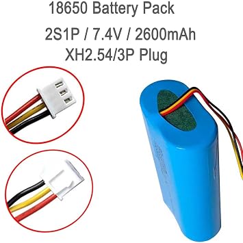AOLIKES 18650 2s1p 2600mAh 7.4v Rechargeable Lithium-ion Battery with XH2.54/3p Plug / 5C Cells, Support Fast Charging - 2Pack