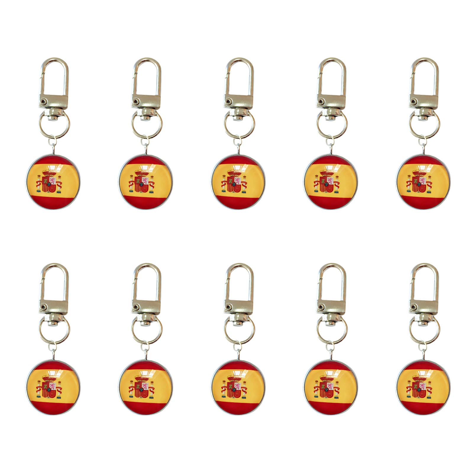 Sbshiouu 10 Piece Soccer Event Theme Keychains Strong Alloy Hook and Glass Organiser Pendant Ornament Tournament Reminder