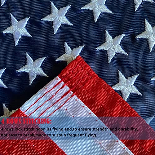 Mosprovie Us Boat Flag 12X18 With 4 Boat Flag Clips- Embroidered 50 Stars American Boat Flag Durable Polyester Sewn Stripes Pontoon Boat Flags With 2 Brass Grommets #TOP4