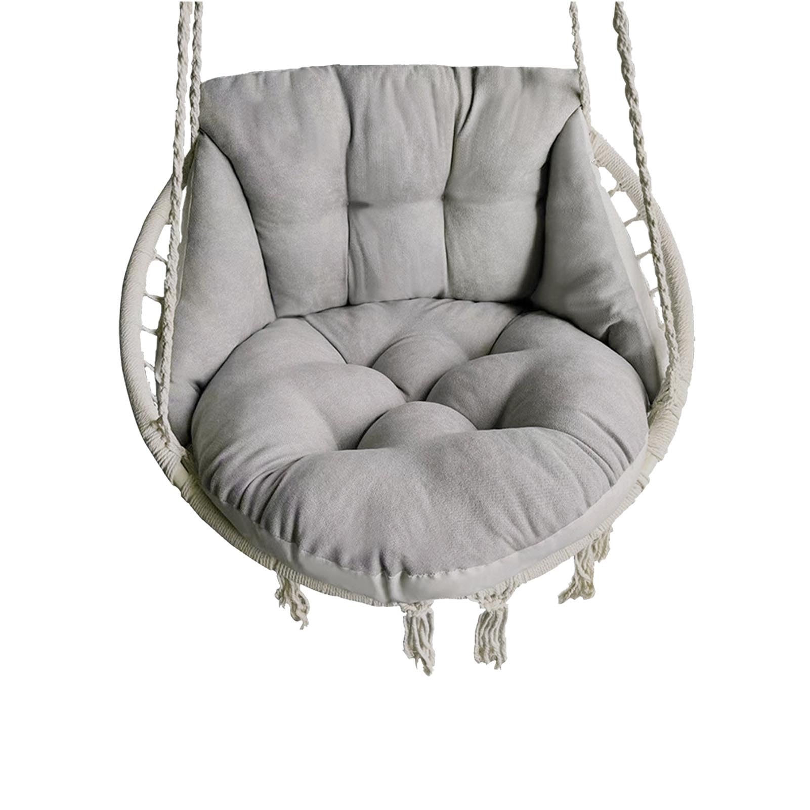 Repuesto De Cojín para Silla Colgante Tipo Huevo, Cojín De Ratán Tipo Cesta Colgante, Cojín para Hamaca Colgante De Interior Y Exterior con Funda Desmontable Y Lavable(Gray)
