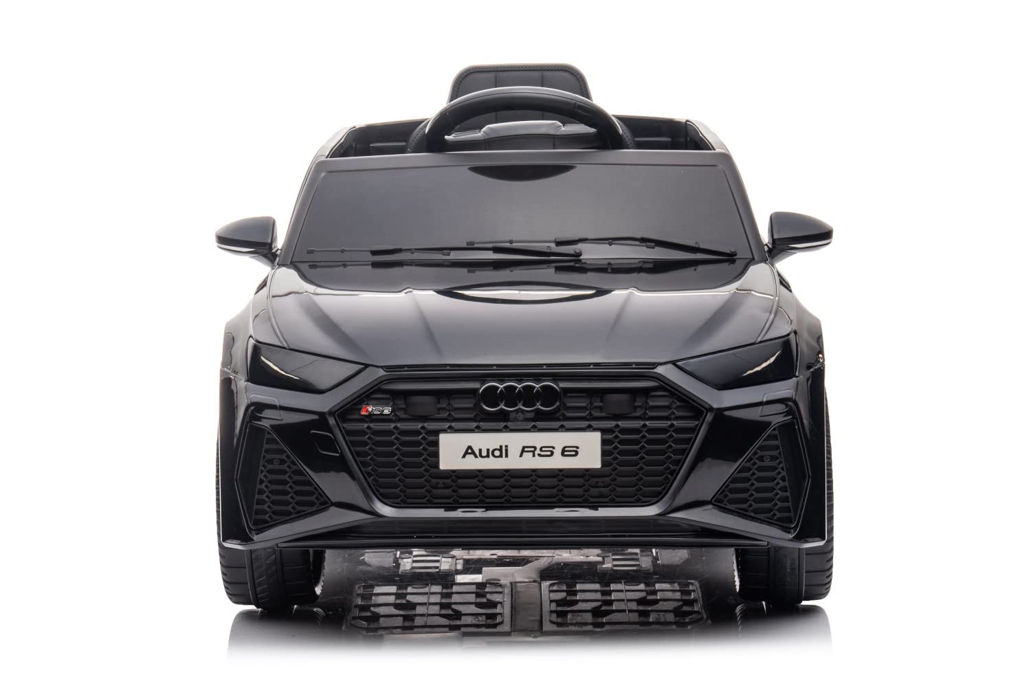 Kinderfahrzeug - Elektro Auto Audi RS6 - lizenziert - 12V7AH Akku und 2 Motoren- 2,4Ghz + MP3 + Leder + Eva (Schwarz)