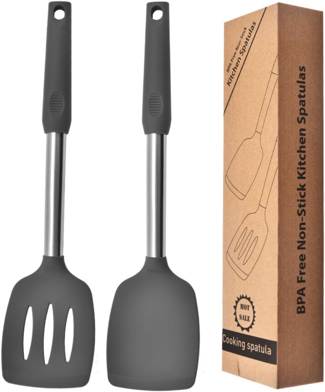 Espátulas De Silicona Para Cocina - 2 Unidades Flexibles, Resistentes Al Calor Y Aptas Para Lavavajillas