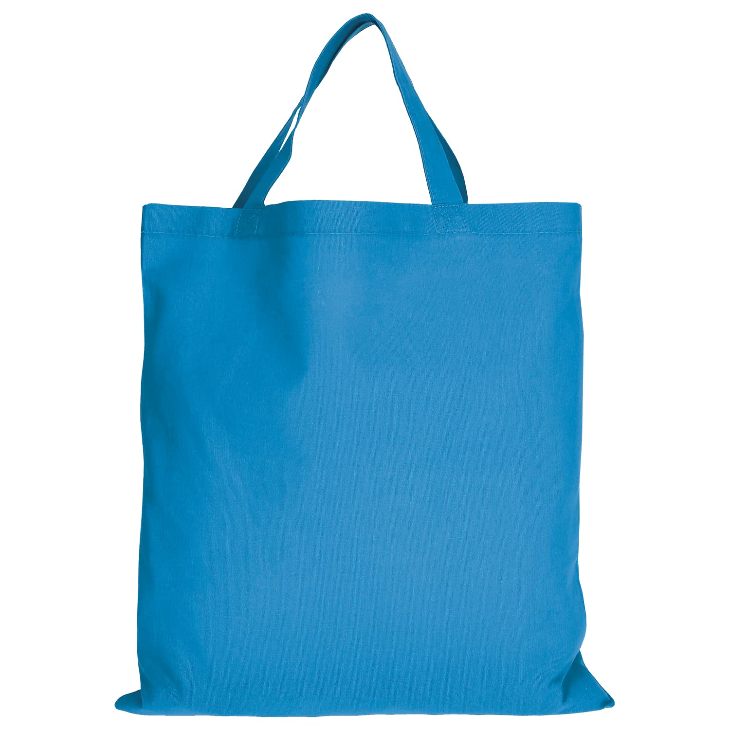 TEXXILLA 5er | 15er | 50er Pack Baumwolltasche - 28 Farben | mit zwei kurzen Henkeln | 38x42cm | Jutebeutel | Einkaufstasche | unbedruckt, Farbe:hellblau, Menge:5 Stück