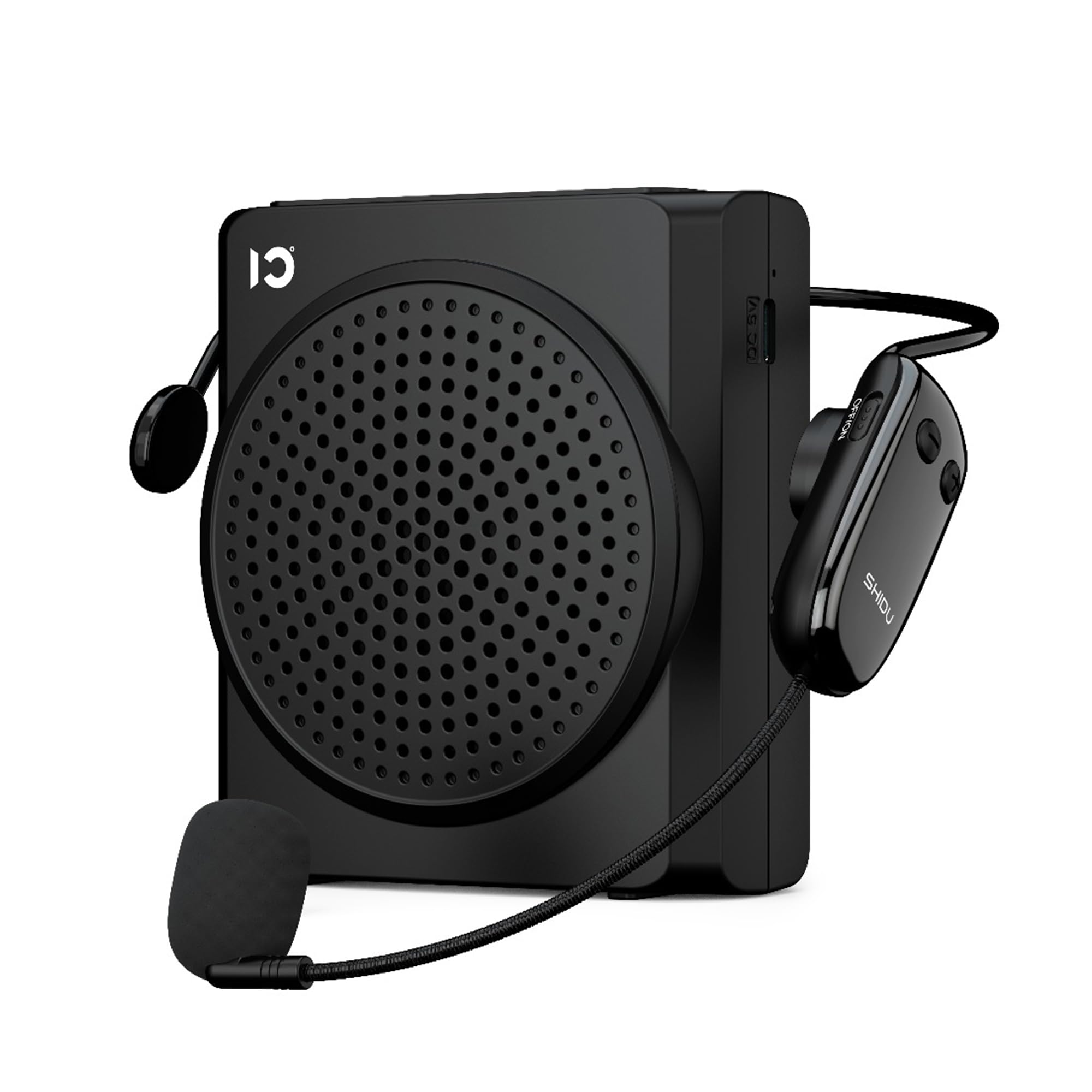 SHIDU S617 Mini Wireless Voice Amplifier with Wireless Headset,16W Speaker, Mute Function, Bluetooth 5.0, AUX Input & Type C Charging Port for Teachers Tour Guides Coaches Classroom Meeting|Black-picture-31