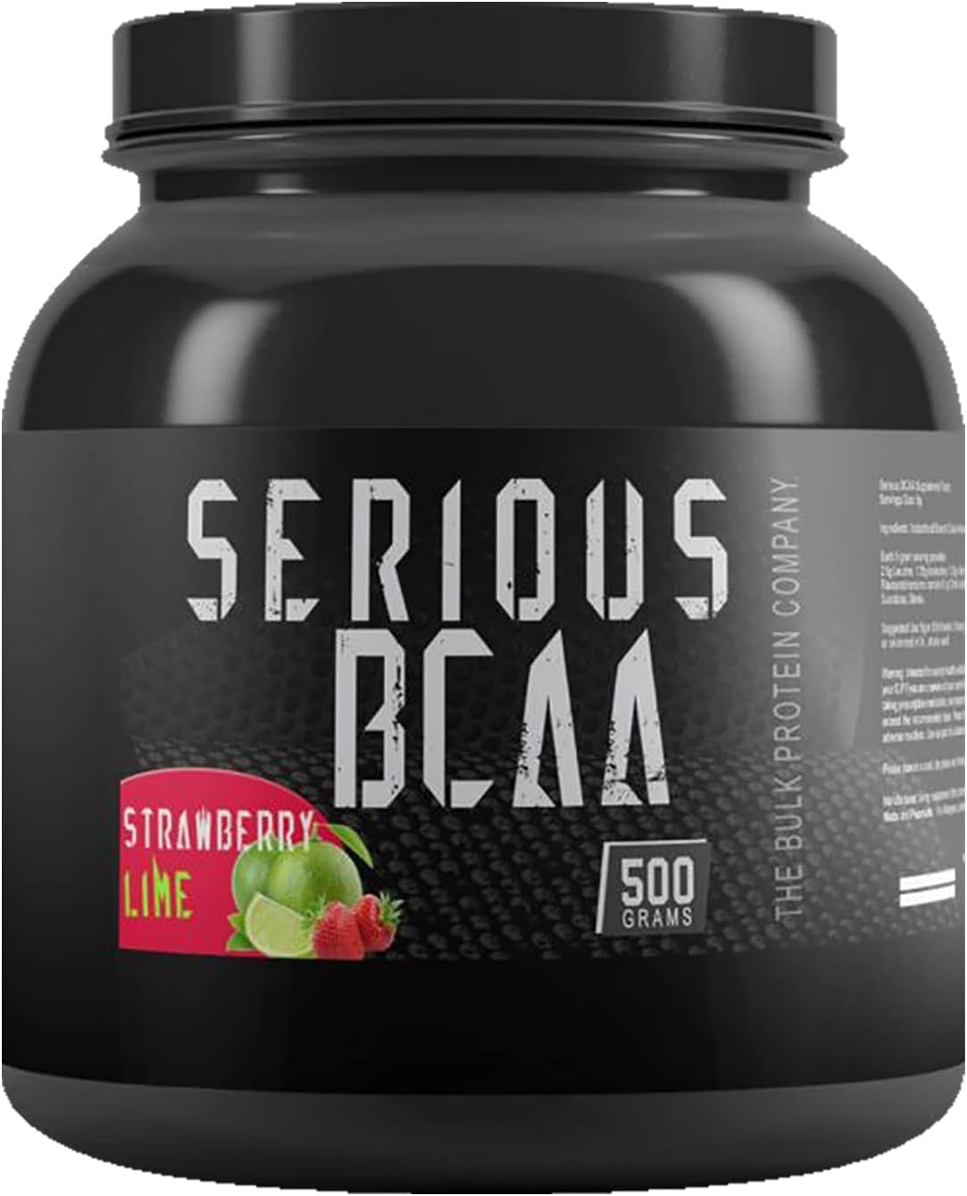 Serious BCAA Powder 500g, 100 Servings Pre Workout - Helps Build Muscle - The Bulk Protein Company (Strawberry Lime)