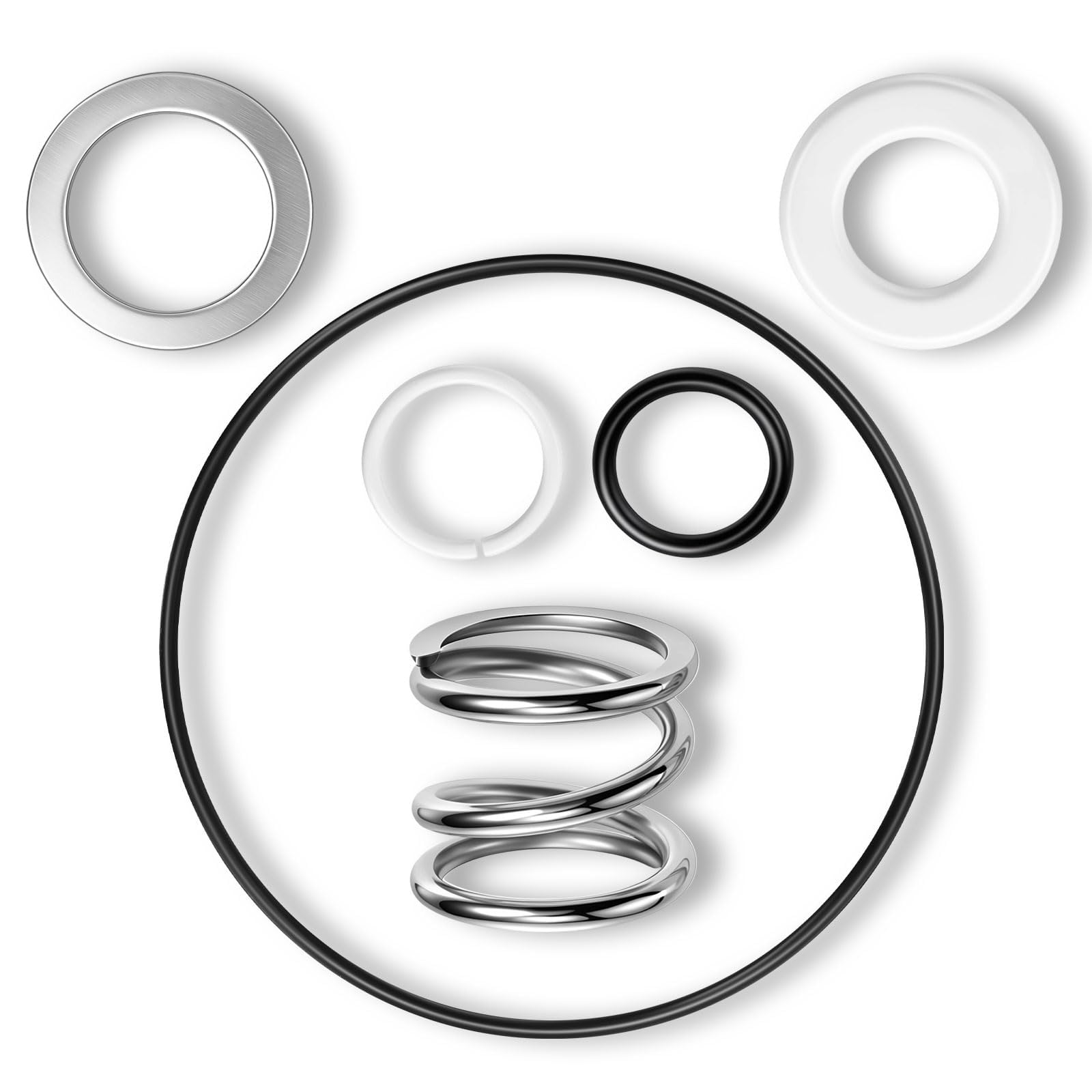 Reference Size Chart Pool Filter Rebuild Set for Sand Filter Service, Replacement Seal Washer and Spring Parts for Routine Upkeep Guide Pool Rebuild Gasket Seal Spring Parts Sand Repair Maintenance