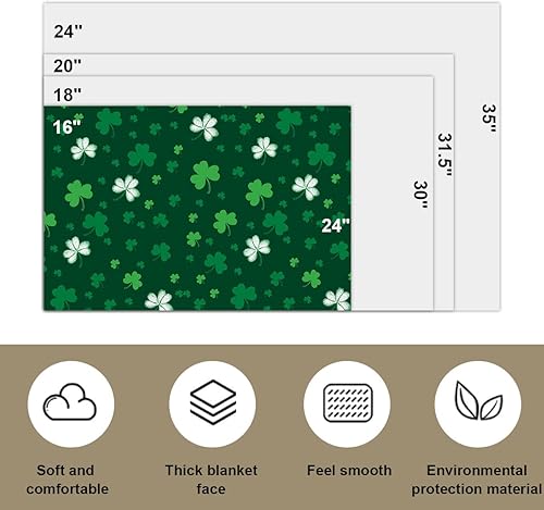 Miniatura 6 de Tapete de trébol del día de San Patricio, tapete de baño antideslizante con trébol verde, tapete absorbente, tapete de microfibra lavable de hojas