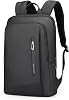 Mark Ryden City Backpack Men's Multiple Pocket Lightweight Backpack with USB-C Backpack Men Work Commuting Laptop Backpack with 15.6 Inch Computer Compartment - Black