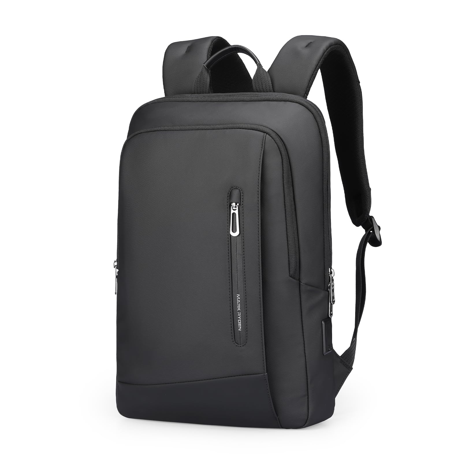 MARK RYDEN City Mochila para hombre, bolsillo múltiple, mochila ligera para el trabajo, desplazamientos para ordenador portátil con compartimento para ordenador de 15,6 pulgadas - Negro