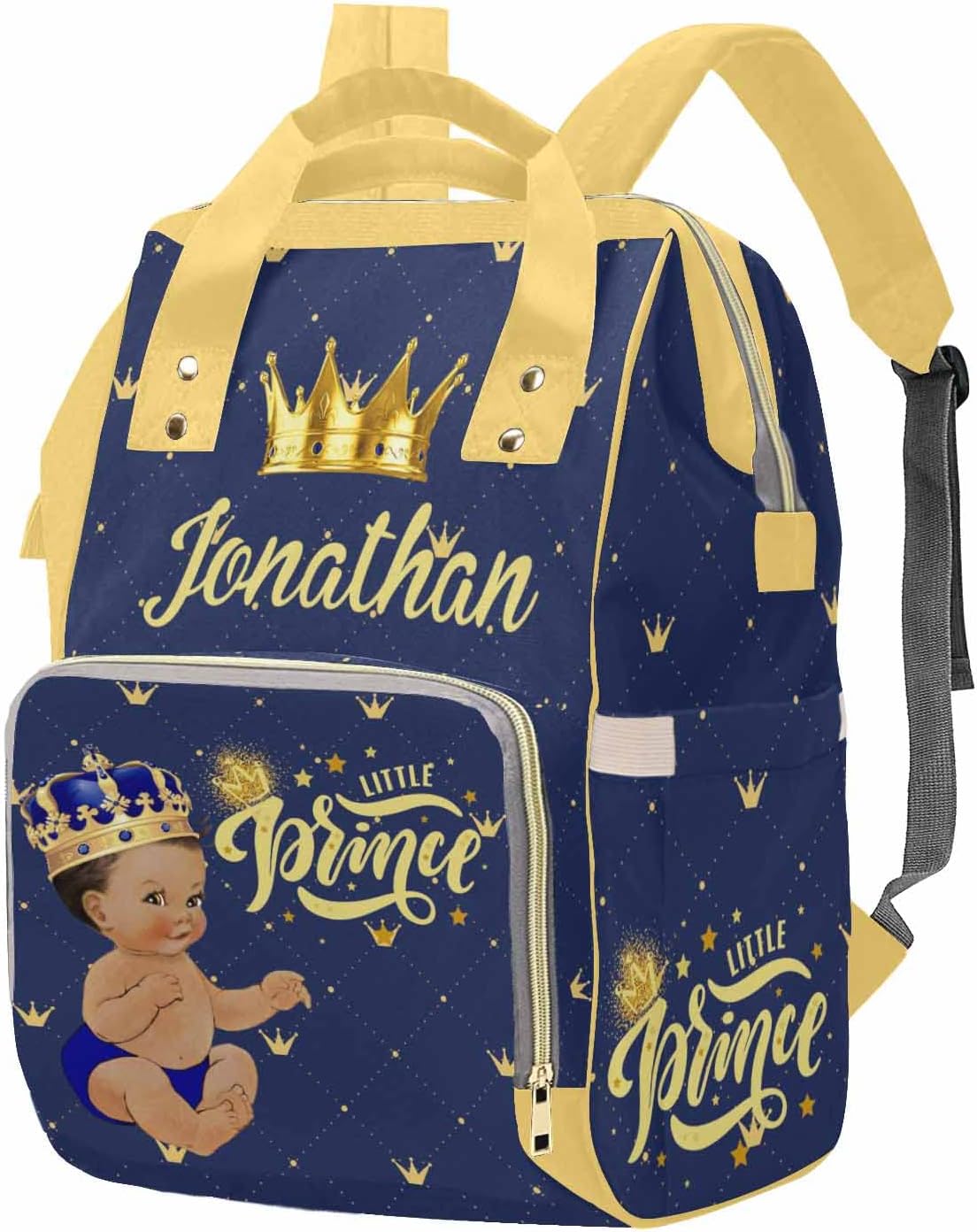 M YESCUSTOM Custom Bag with Name Personalized Black Diaper Bag Backpack Customized Mommy Bag for Women