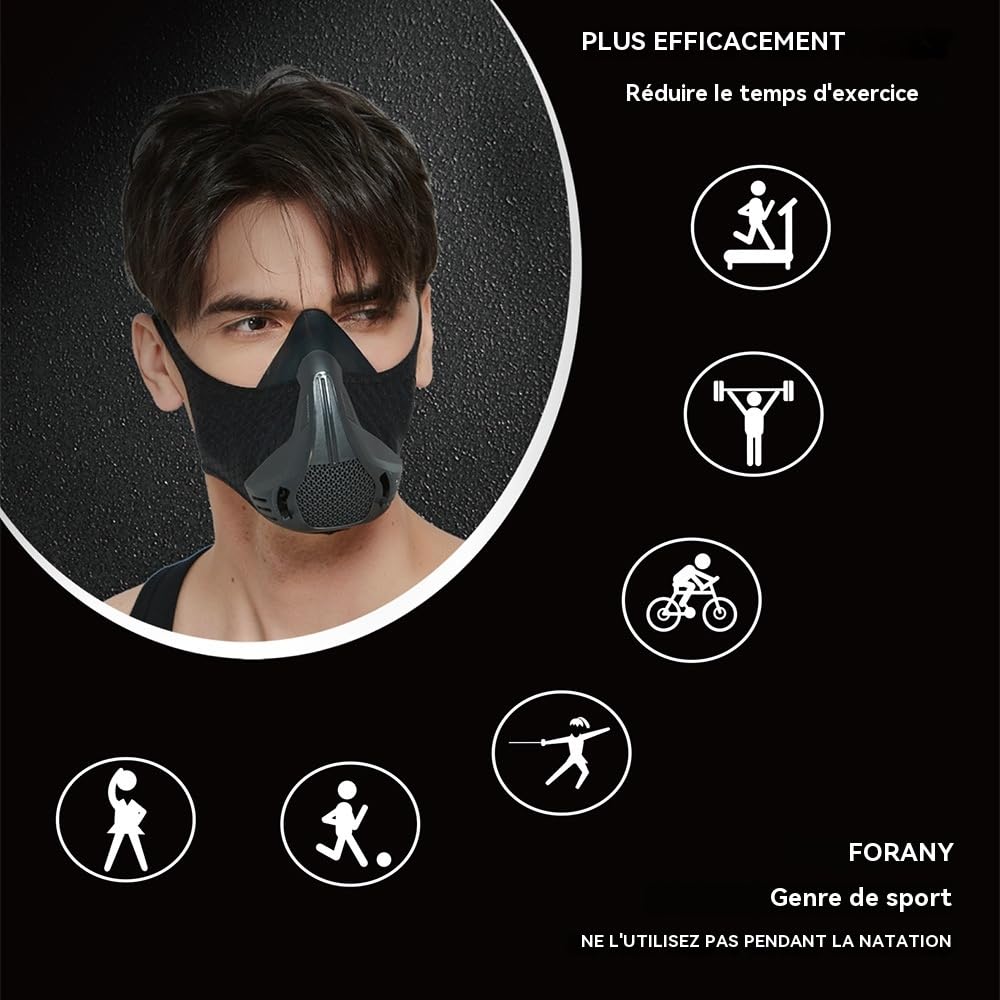 Sport Masks for Fitness Running Training High Altitude Face Mask for Resistance,Cardio,Endurance Improving (Blanc, M)