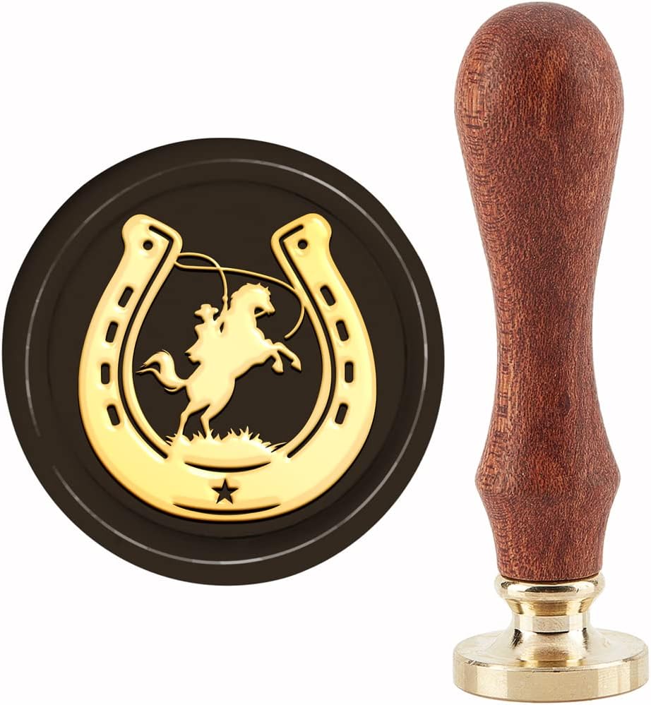 CRASPIRE Horse Wax Seal Stamp Cowboy Sealing Wax Stamps