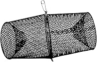 Frabill Torpedo Minnow Trap - Heavy-Duty Vinyl-Dipped Steel Mesh Crawfish Trap, 2-Piece Easy Bait Design, 10-Inch Large