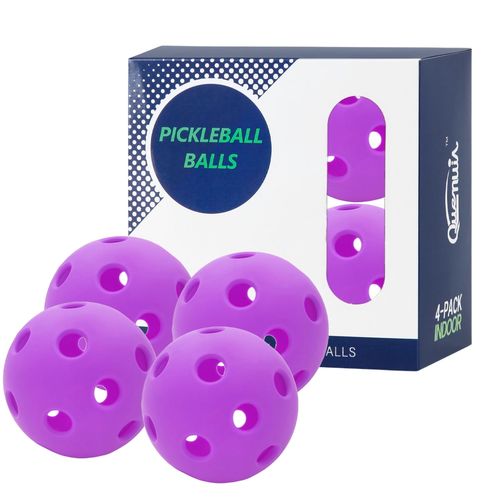 Indoor Pickleball Balls,26 Holes Indoor Pickleballs USAPA Approved,4-Pack High Bounce Pickle Balls, Pickleball Gifts for Men or Women Pickleball Enthusiasts