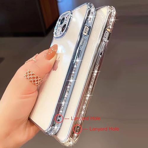 Miniatura 3 de AmazFCCY Funda para iPhone 13 Pro Max de 6.7 pulgadas, bonita funda de lujo con diamantes de imitación de diamantes de imitación suaves y