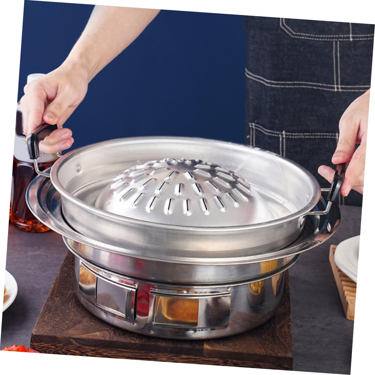 GALPADA Portable Grill Pan Non Stick Bbq Tray for Outdoor Barbecue Gatherings Easy to Clean Grilling Pan for Parties and Camping Durable Cooking Surface for Steak Meat