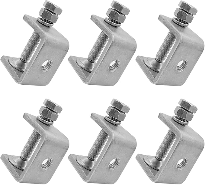 025Mm Mini Stainless Steel C Clamps for Mounting, 6Pcs Heavy Duty