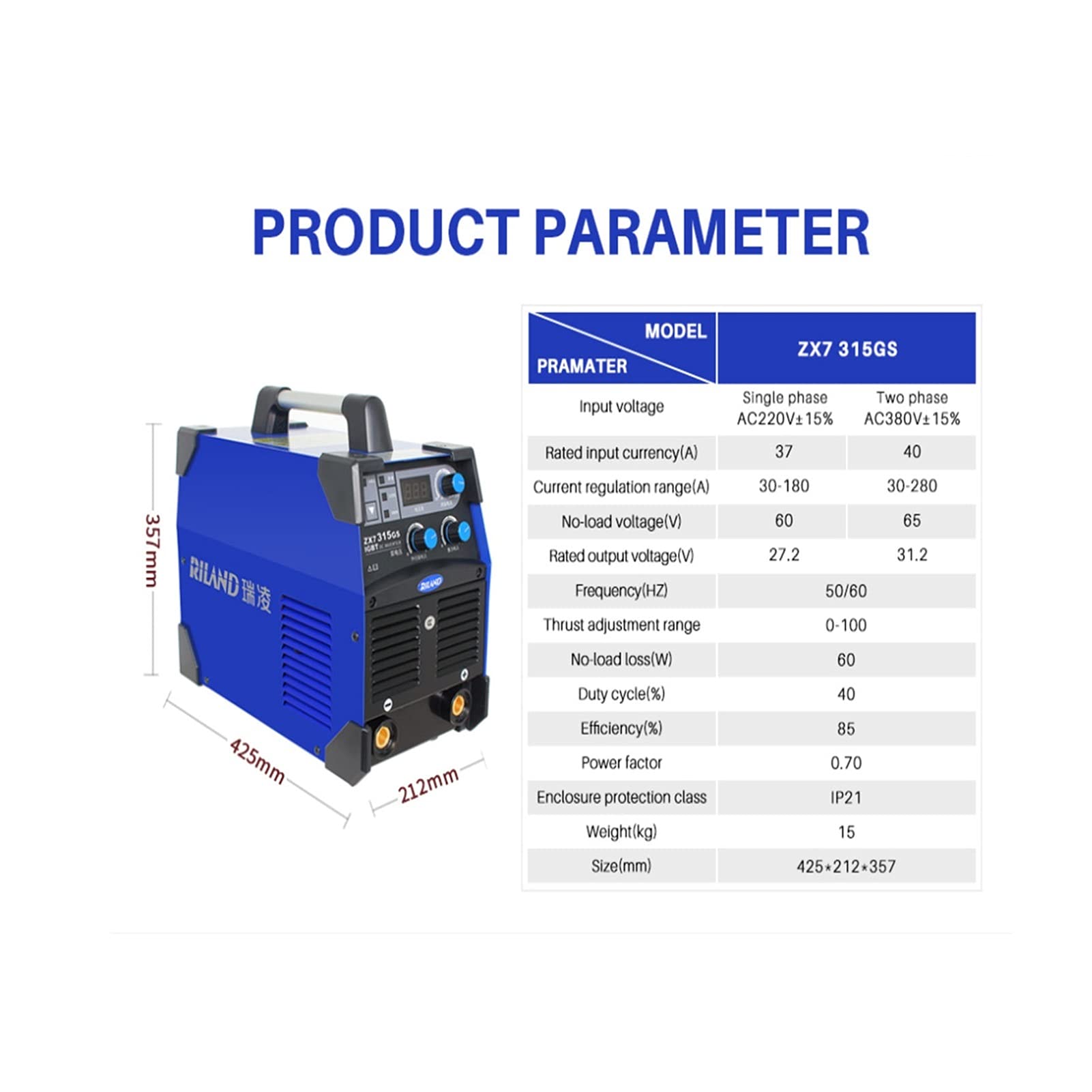 Z315GS. Saldatura a doppia tensione ARCO Saldatrice elettrica del saldatore con IGBT. Inverter di elettrodo,Ferramenta Industriale