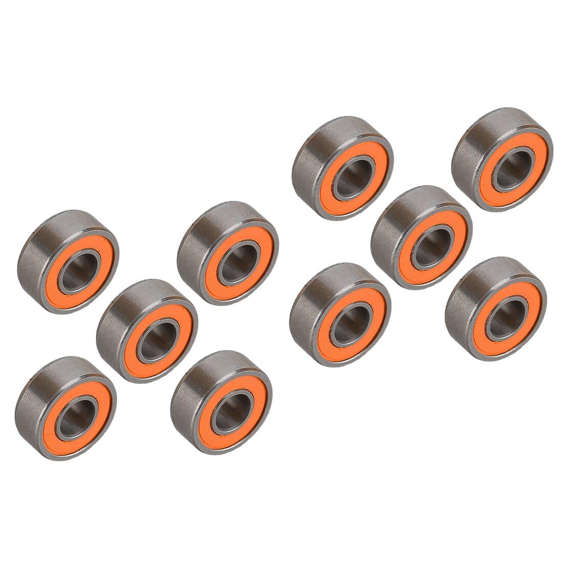 10 Pieces SMR104C 2RS 4x10x4mm Roulement pour Moulinet de Pêche Hybride Céramique INOX Orange Joint ABEC-7