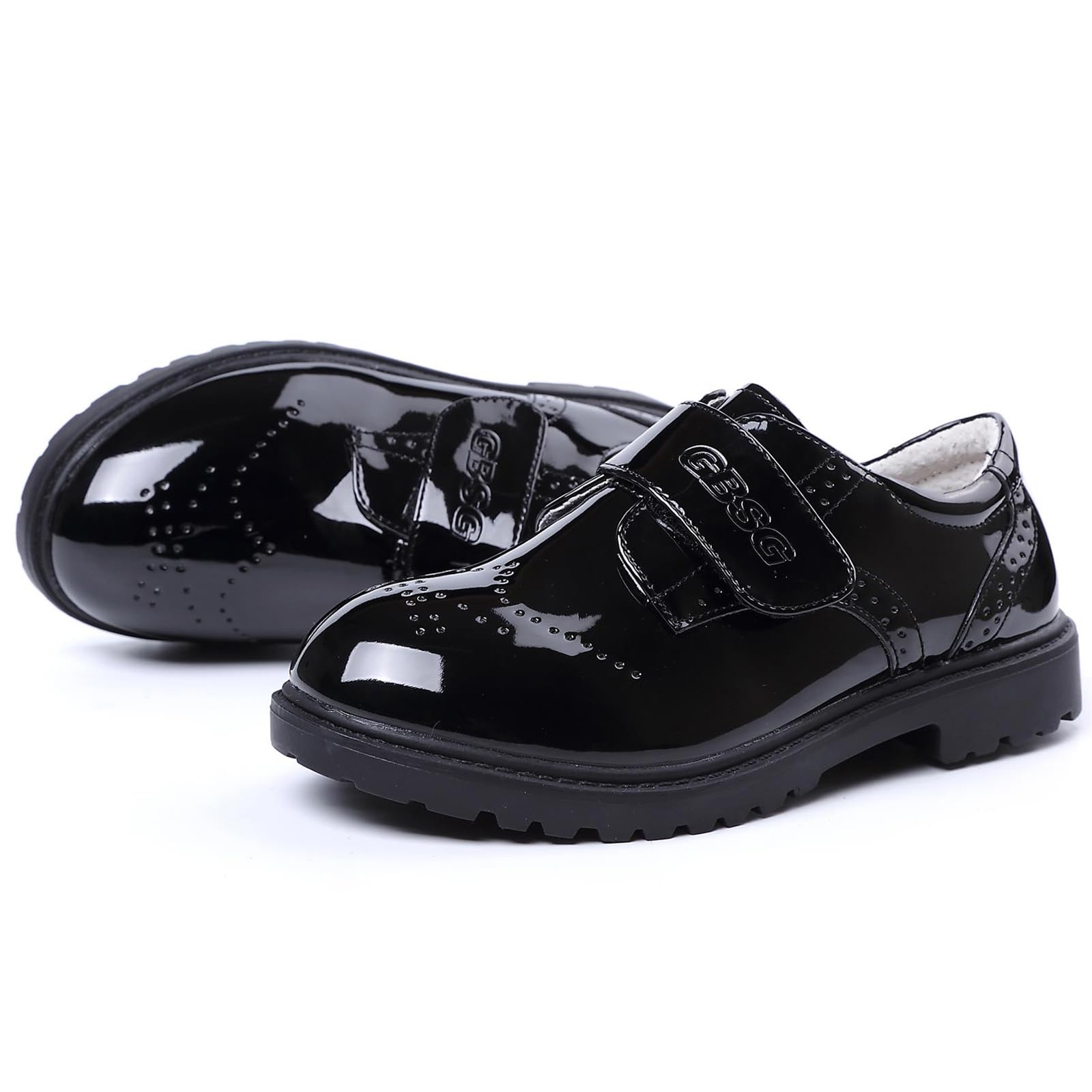 DADAWEN Jungen Anzugschuhe Mädchen Schule Uniformschuhe Party Hochzeitsschuhe Wasserdicht Lack Halbschuhe