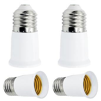 4 Pack E26 Socket Extender, 3CM/1.2 Inch E26 Light Bulb Extension Socket, Lamp Holder Adapter, Standard Medium Base Screw Converter