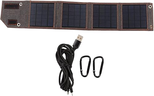 Foldable Solar Panel Charger 8W 5V USB Port, Polycrystalline Silicon Outdoor Portable Battery - High Efficiency, Lightweight Design, Ideal for