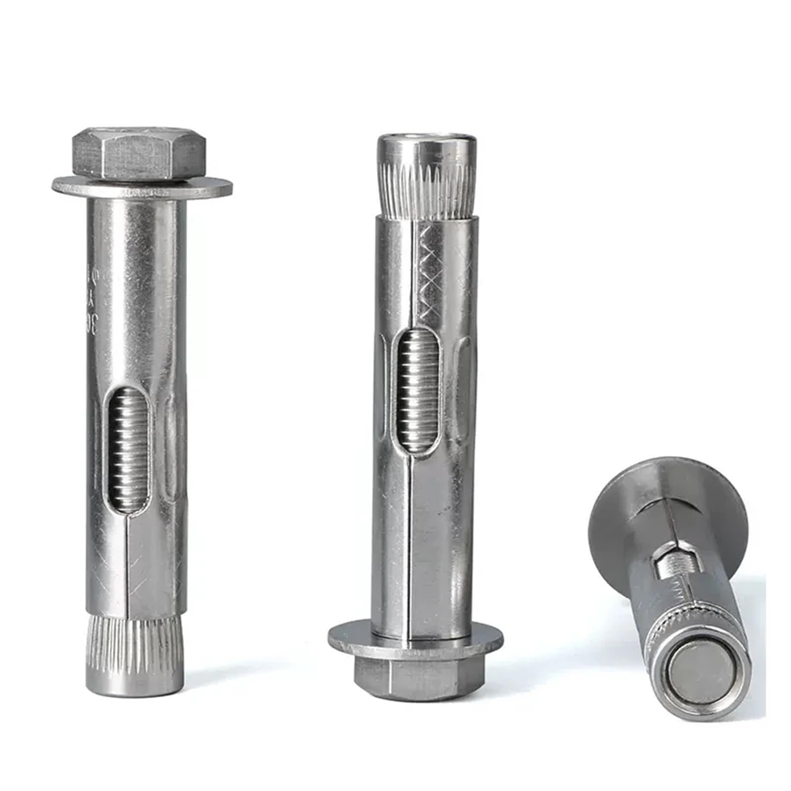 Tacos de expansión Tornillos de expansión hexagonales externos acero inoxidable 304, M6, M8, M10 y M12, con anclaje hormigón pernos tensión integrados, 1-3 unidades(M12x150-1pcs)