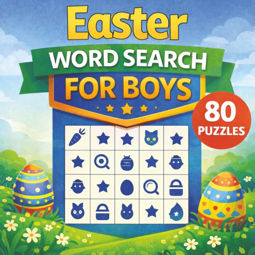 Easter Word Search for Boys: Fun Easter and Spring Puzzles for Kids