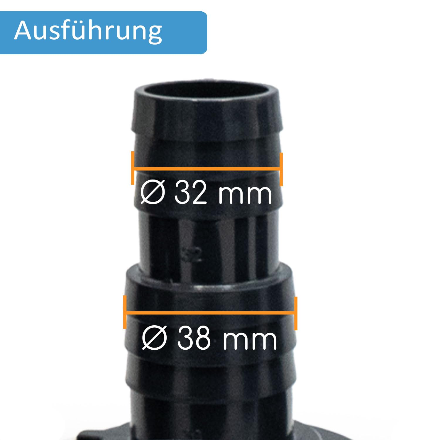 3x PVC Kugelhahn mit Schlauchtüllen 32/38mm I Pool Absperrhahn 2 Wege mit Schlauchverbinder I Absperrventil für 32mm & 38mm Poolschläuche I Passend für Intex & Bestway Schläuche I bm366