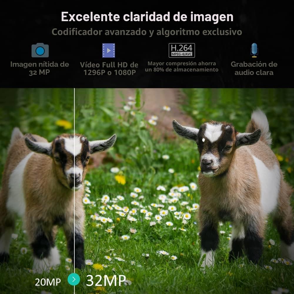 GardePro A3S 64MP 1296P H.264 Camera de Caça Fototrampeo Visión Nocturna 30m 0,1s Activación LED IR 940NM No-Glow IP66