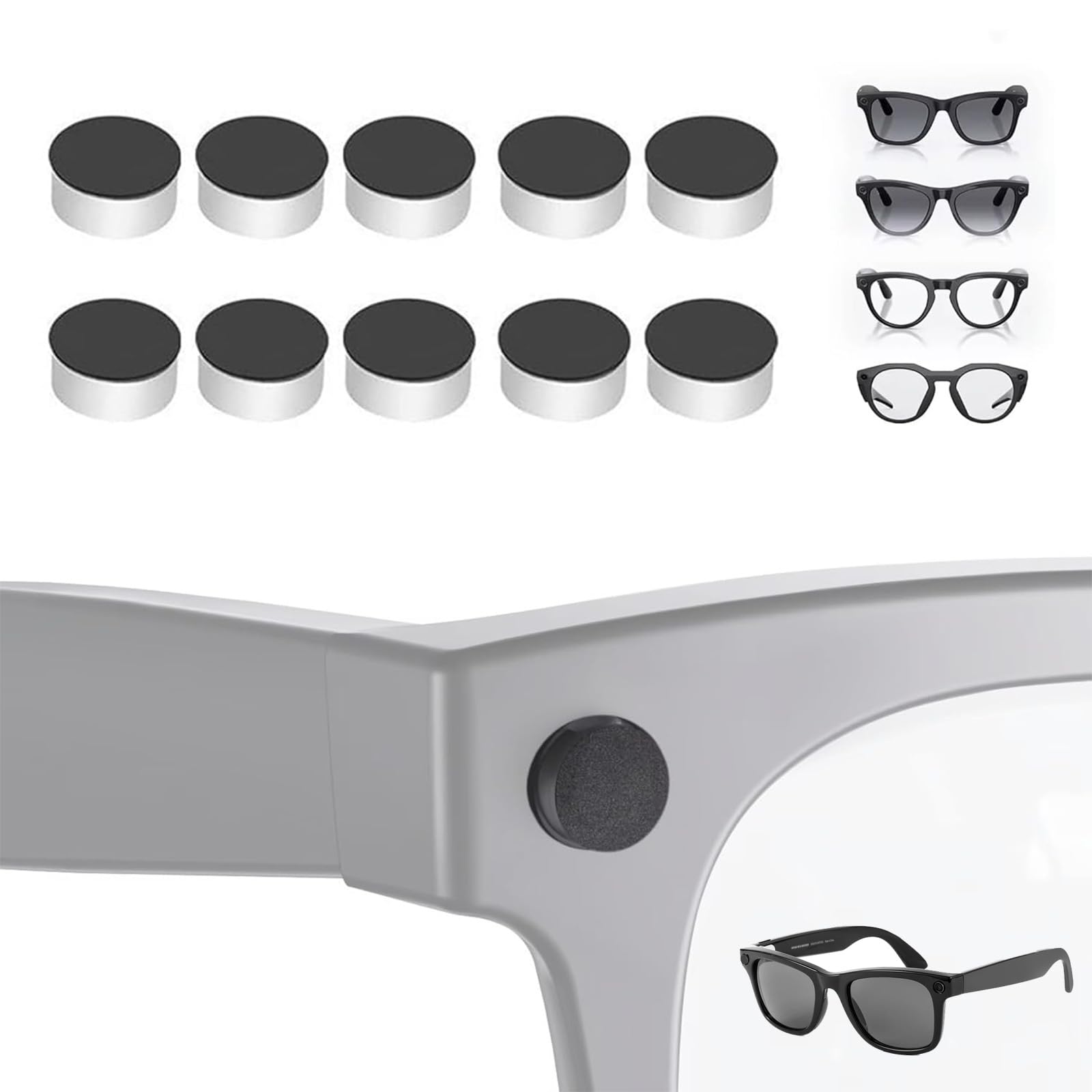 10PCS Glasses Accessories, Glasses, Smart Glasses, Compatible LED Light Covers for Smart Glasses, Low-Tack Blackout Stickers-image-46