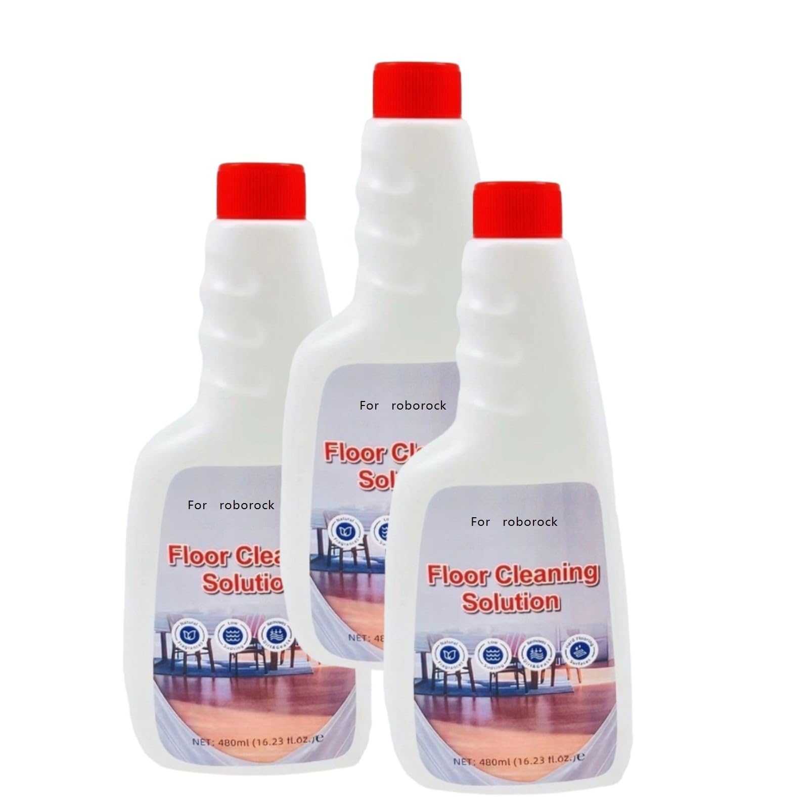 Fluides de nettoyage des sols。 Compatible pour Roborock S7pro / S7 MaxV Ultra/Plus / S75 / S75 Max Ultra / S75MAXV. Solutions de nettoyage des sols, 480 ml (16,23 oz liq.)(3pcs)