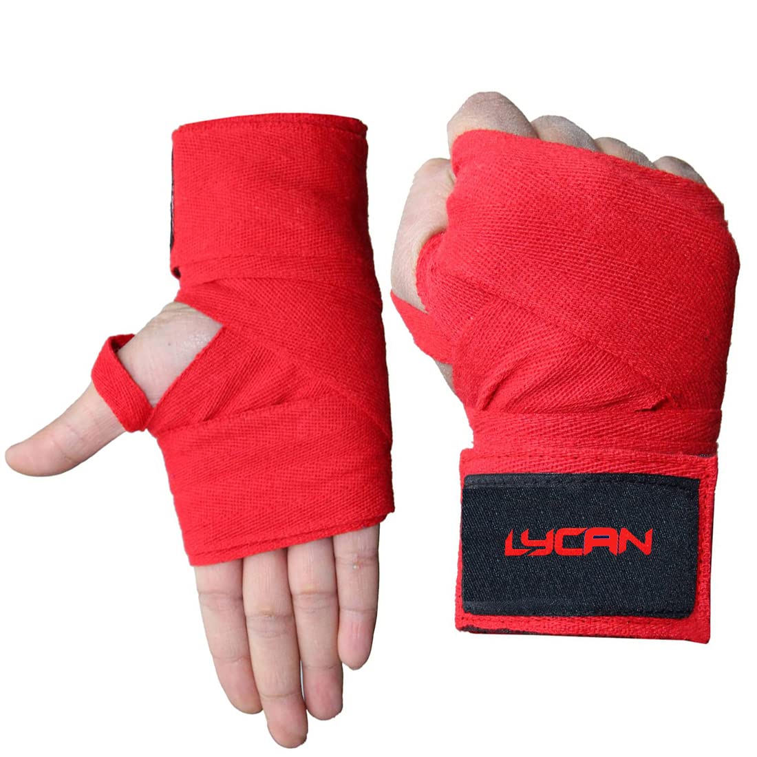 Lycan Boxing Wraps MMA Gloves Inner Boxing Gloves #Boxing Hand Wraps (RED)