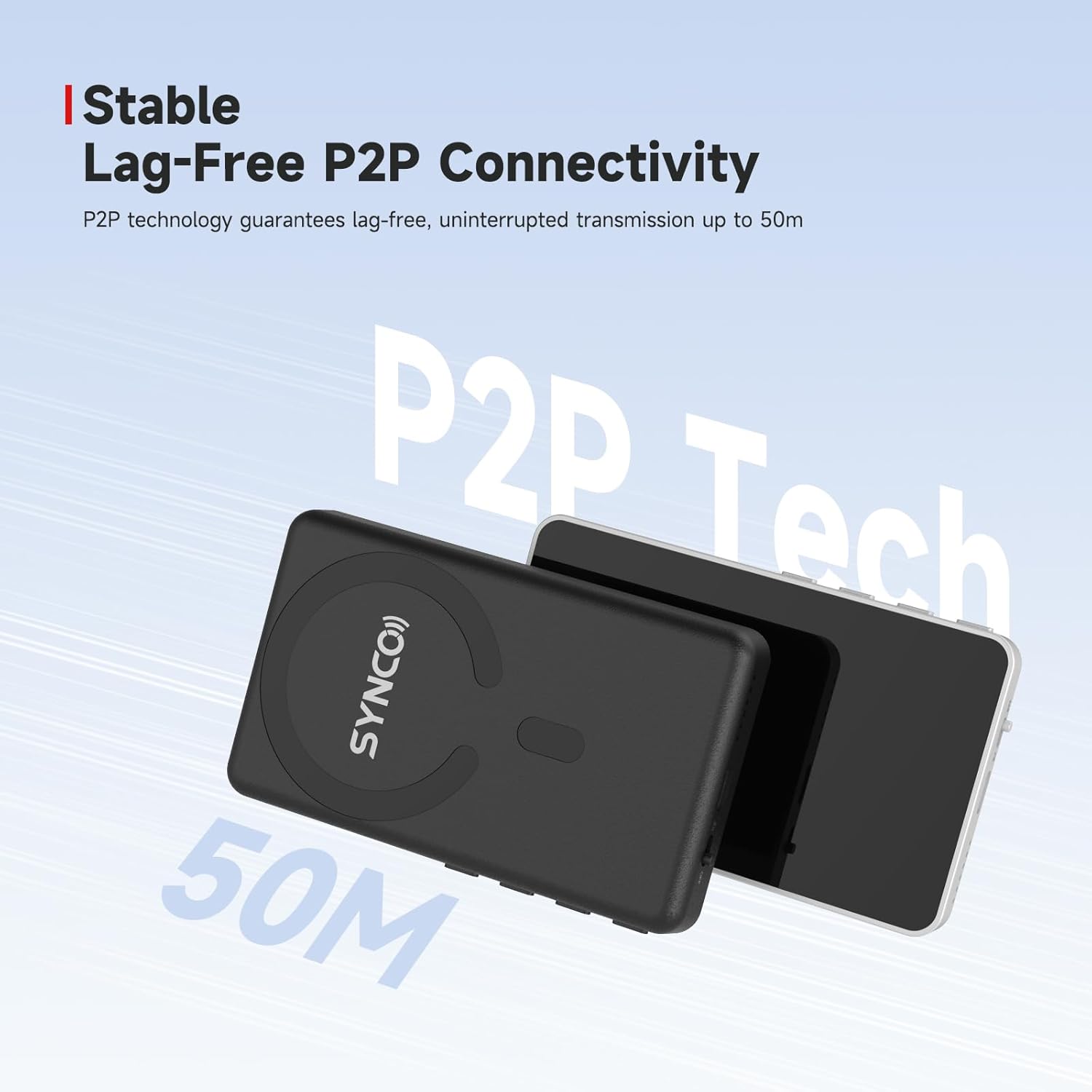 SYNCO Xview M4 Wireless Magnetic Monitor for Phone Rear Camera,Vlog Selfie Monitor Screen for iPhone & Android Phone Built-in Bluetooth Remote Control Function(Pink)