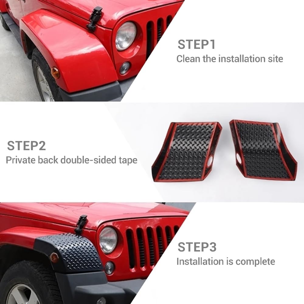 2pcs Front Wheel Eyebrow Corner Guards Protector Front Bumper Rear Body Armor Trims Cover for Jeep Wrangler JK 2007-2017 Exterior Accessories