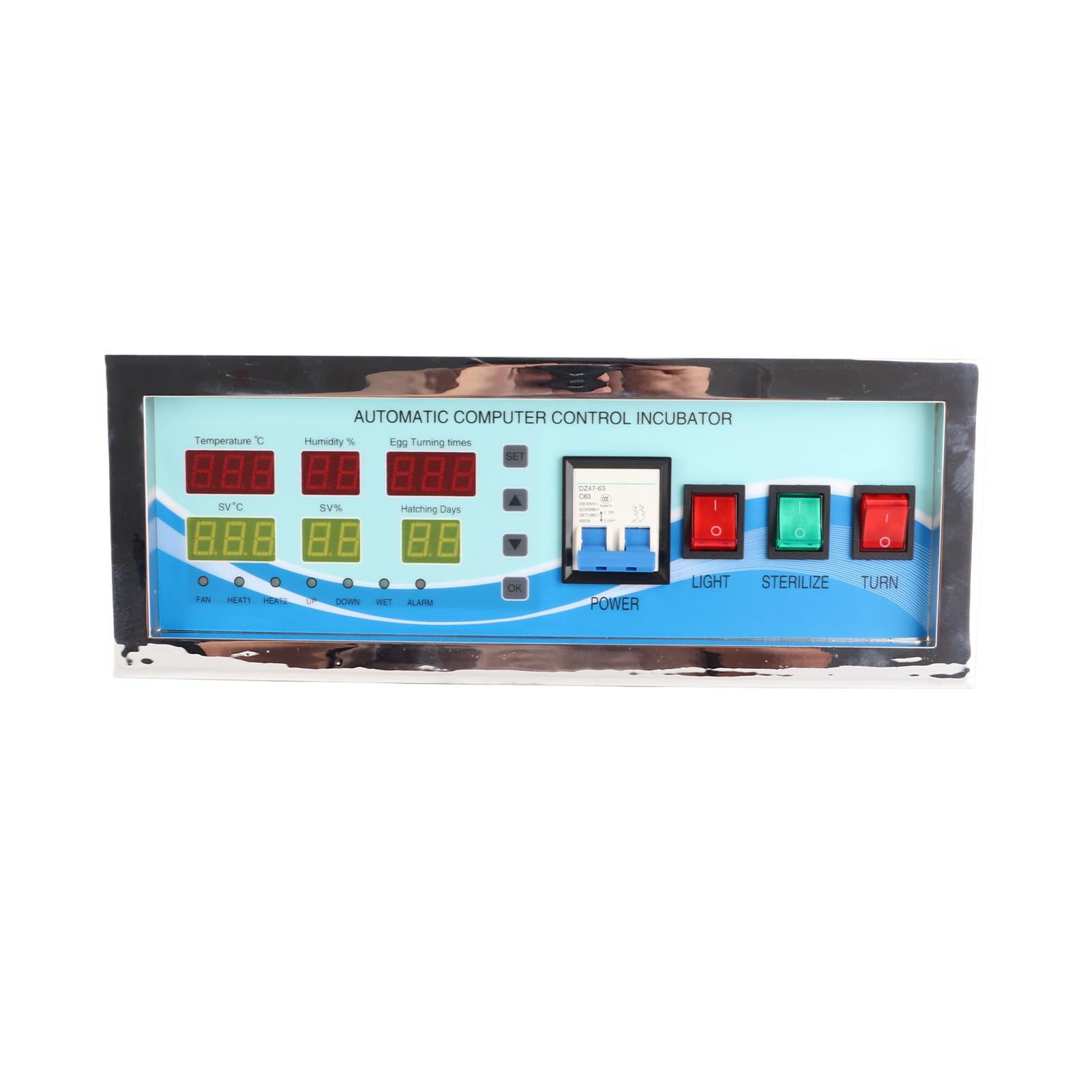 Conjunto automático de incubadora de Huevos de Aves de Corral con Sensor de Control de Temperatura y Humedad para Pollo, Ganso, Pato, codorniz