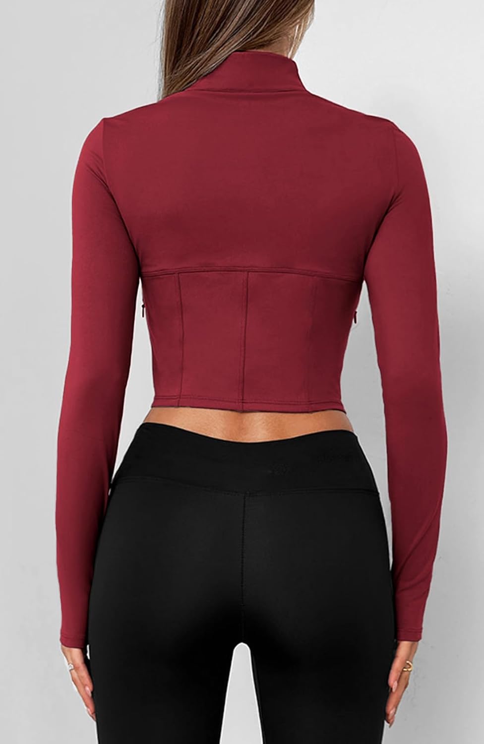 Waitfairy Workout Jackets for Woman Slim Fit Cropped Athletic Jacket Women Lightweight Zip Up Jacket for Yoga Gym Running - Image 2