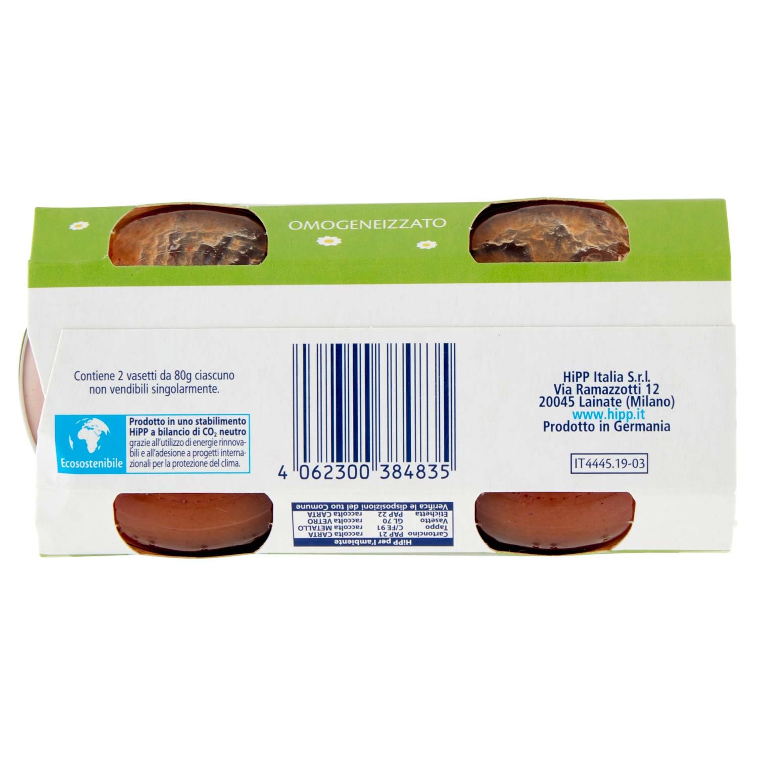 HiPP Omogeneizzato Biologico di Prugna e Mela 4+ Mesi, 2 x 80g
