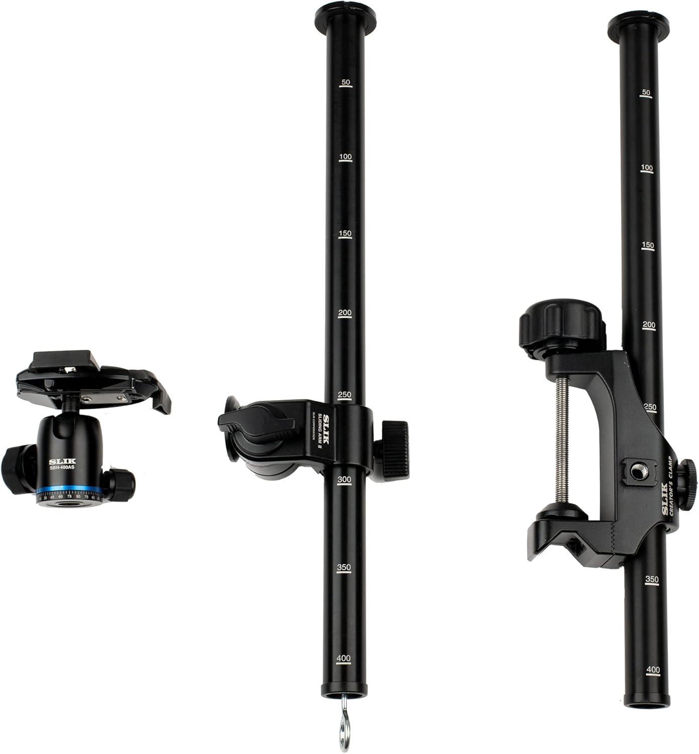 Slik Creator's Series: Complete Studio Kit w/Clamp, Sliding Arm II, and SBH400 Ball Head, Black (618-762)