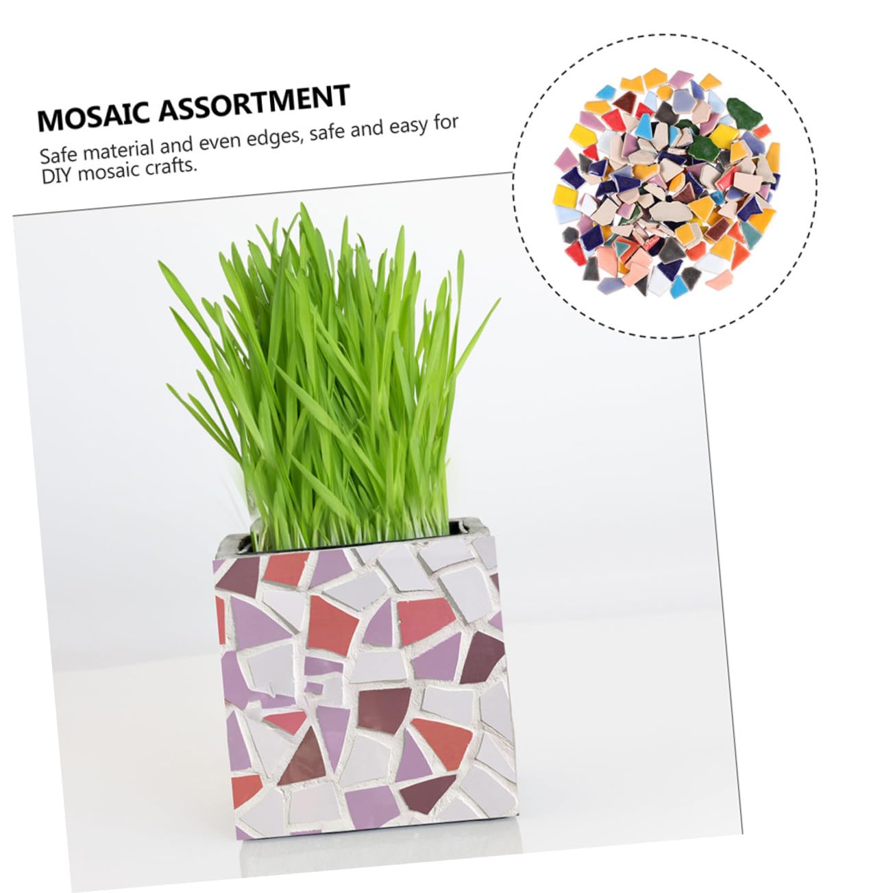 iplusmile 1sacchetto Tessere Mosaico in Pietre Irregolari Pezzi di Mosaico Fai da Te in Ceramica Accessori per Artigianato Artistico Design Dimensioni Irregolari per Facile Applicazione