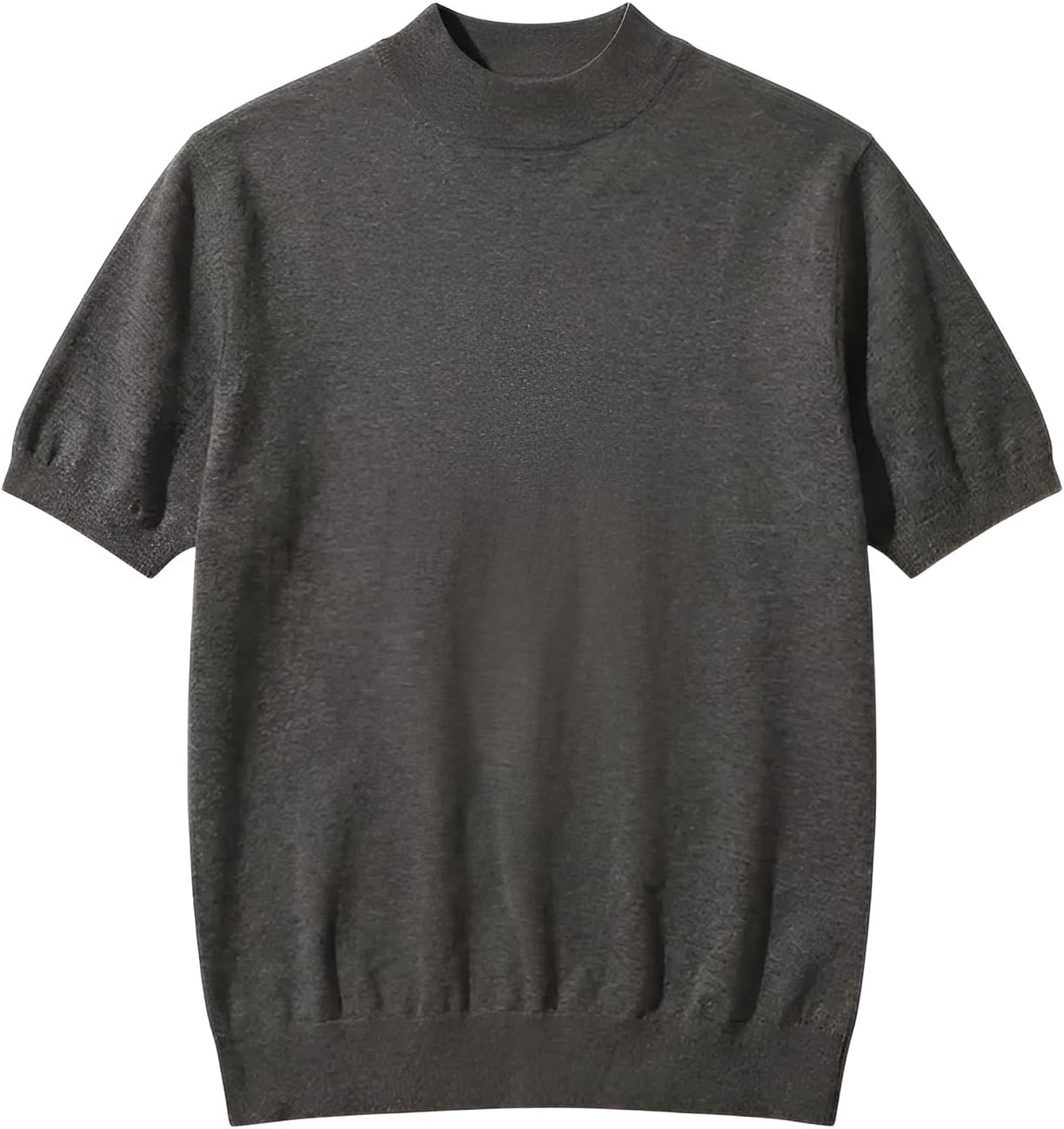 セーター メンズ サマーニット 半袖 ハイネック Tシャツ モダール ウール混 薄手 カットソー トップス 男性 スリム ニットソー カジュアル ビジネス 無地 シンプル 柔らか 通気性 快適 おしゃれ 大きいサイズ 春秋