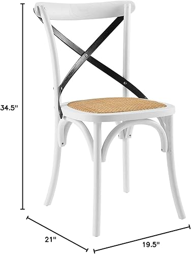 Miniatura 3 de Modway Gear Side, silla de comedor, color blanco y negro