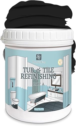 Kit de reacabado de pintura de azulejos de cerámica para pared de baño, bañera, fregadero de pintura (negro12-15 pies cuadrados), fácil de usar, disponible en Yaxa Peru